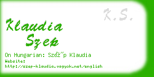 klaudia szep business card